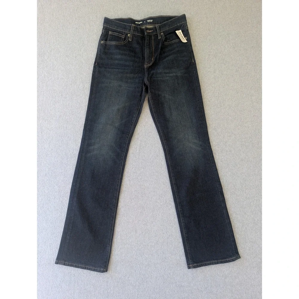 Old Navy Mens Built-In Flex Boot-Cut Jeans Dark Wash Size 16 1186 NWT